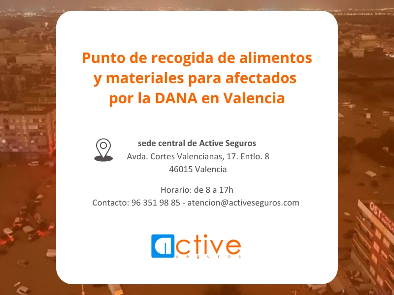 Punto de recogida de alimentos y materiales para afectados por la DANA en Valencia